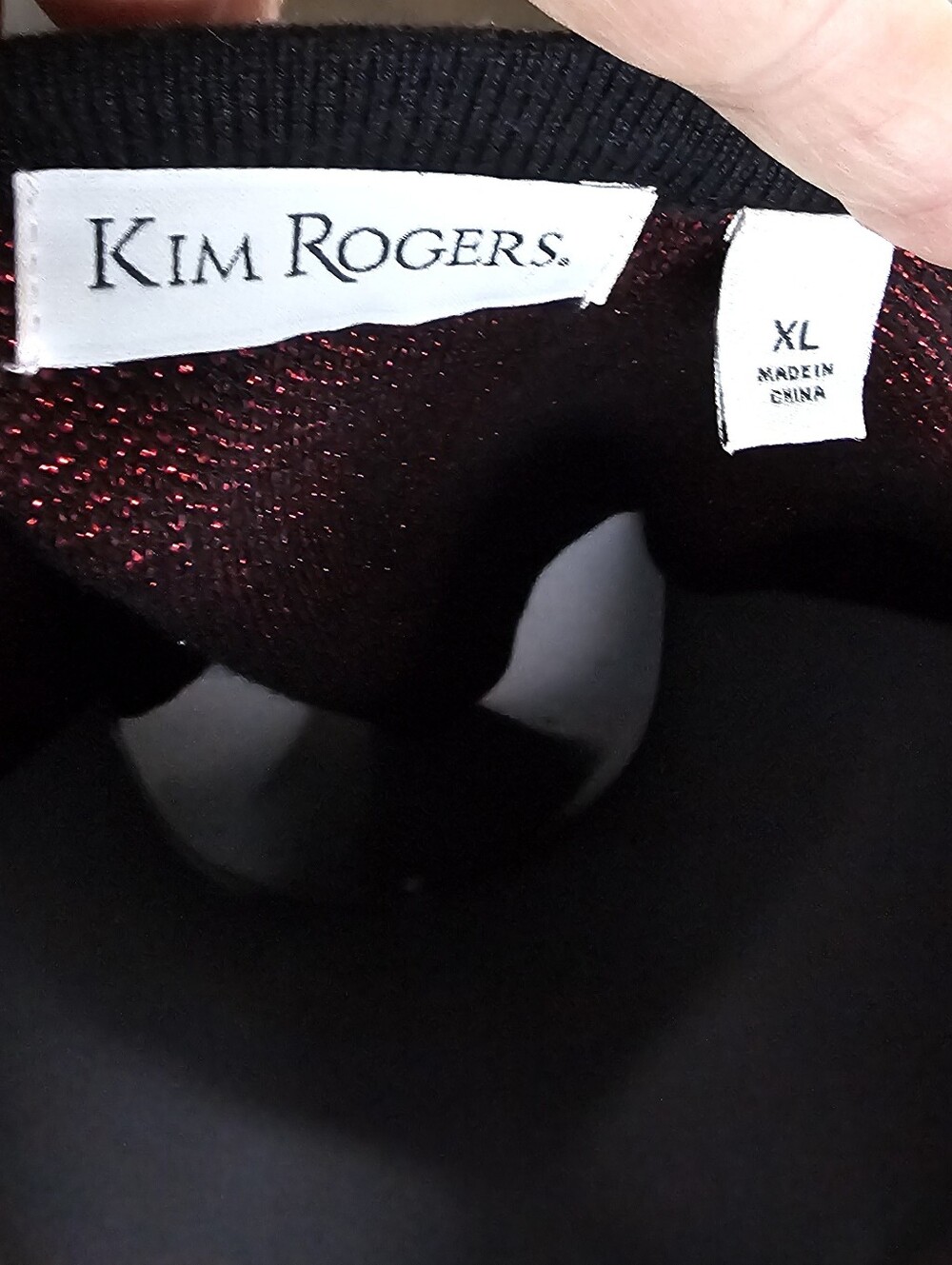 Kim Rogers XL Red to Black Ombre 2Pc Cardigan Sweater - Picture 5 of 5
